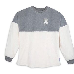 Walt Disney World Park Grey Plush Sherpa Fleece Spirit Jersey Sweatshirt Top M🩶